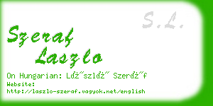 szeraf laszlo business card